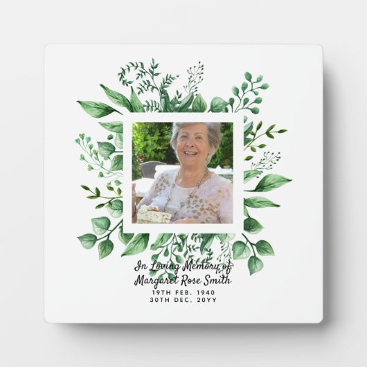 愛する記憶の中で写真の死別の損失記念 フォトプラーク (正面)