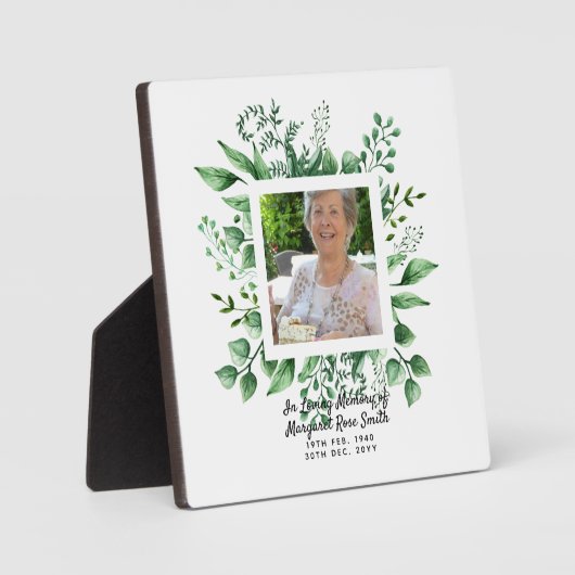 愛する記憶の中で写真の死別の損失記念 フォトプラーク (正面)