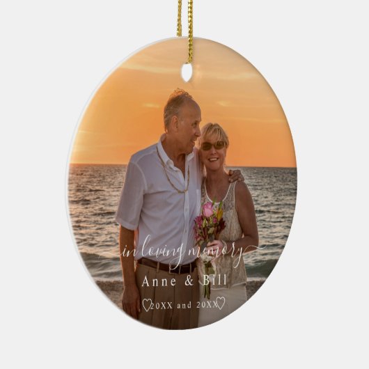 愛する記憶の中で写真の親モノグラム セラミックオーナメント (右)