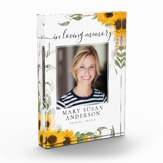 愛する記憶の中で写真ひまわりメモリアル フォトブロック (左)