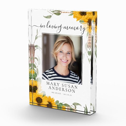 愛する記憶の中で写真ひまわりメモリアル フォトブロック (右)