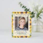 愛する記憶の中で写真ひまわり花 ポストカード (スタンド正面)