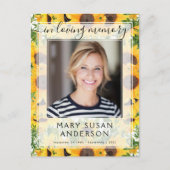 愛する記憶の中で写真ひまわり花 ポストカード (正面)