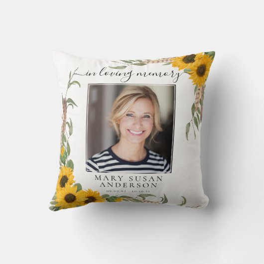 愛する記憶の中で写真ひまわり記憶 クッション (裏面)