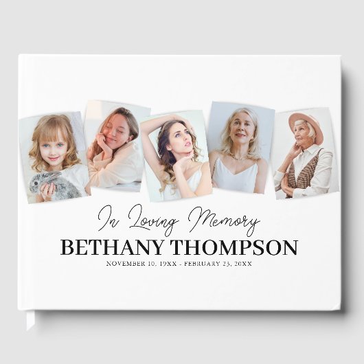 愛する記憶の中で写真コラージュ葬儀 ゲストブック (正面)