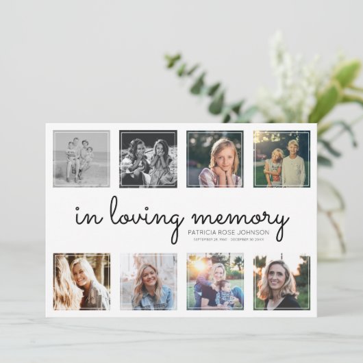 愛する記憶の中で写真コラージュ葬儀 サンキューカード (スタンド正面)