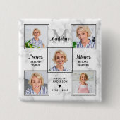 愛する記憶の中で写真コラージュ記念葬儀 缶バッジ (正面)