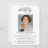 愛する記憶の中で写真シンプルの葬モダン葬 招待状 (正面)