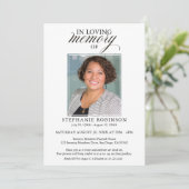 愛する記憶の中で写真シンプルの葬モダン葬 招待状 (スタンド正面)