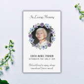 愛する記憶の中で写真フローラ葬儀祈りの言葉カード 名刺