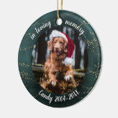 愛する記憶の中で写真ペット記念金箔ドット セラミックオーナメント (左)