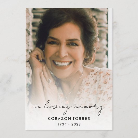 愛する記憶の中で写真葬儀の順序 プログラム (正面)