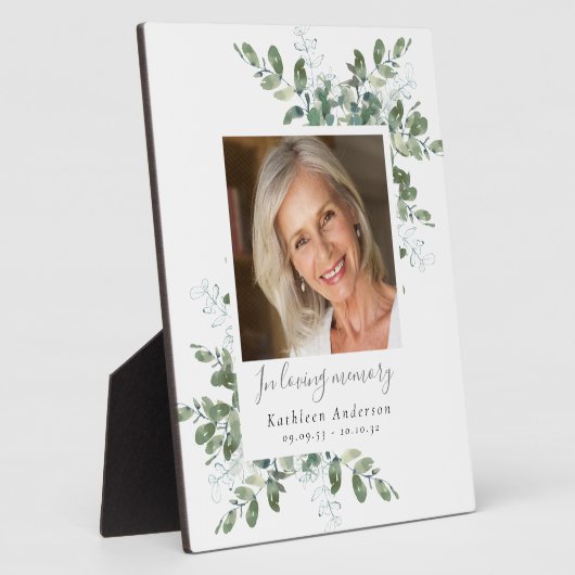 愛する記憶の中で写真葬儀ユーカリ記念碑 フォトプラーク (側面)