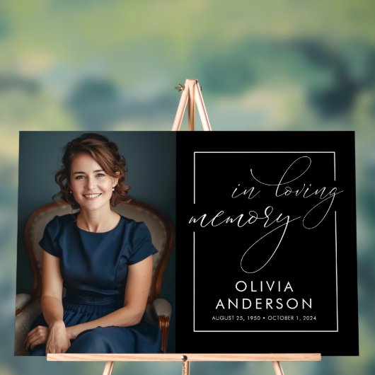 愛する記憶の中で写真葬儀記念ウェルカム アクリルサイン (ニュートラル)