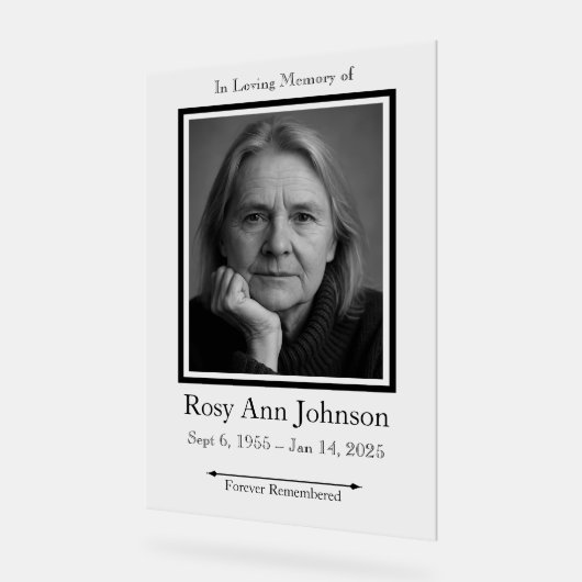 愛する記憶の中で写真葬儀記念会 アクリルサイン (傾斜)