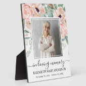 愛する記憶の中で写真赤面ピンクフローラメモリアル フォトプラーク (側面)