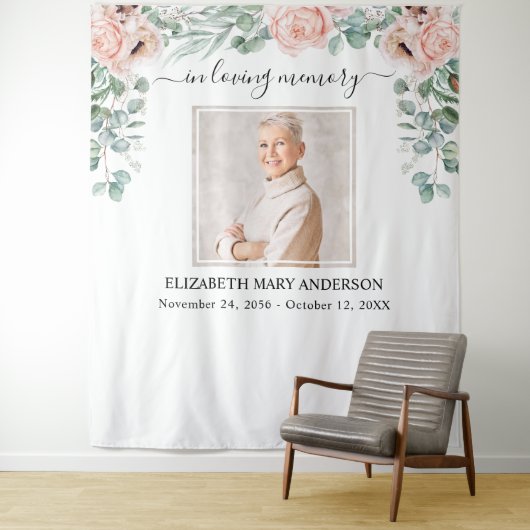 愛する記憶の中で写真赤面ピンク牡丹メモリアル タペストリー (インサイチュ)