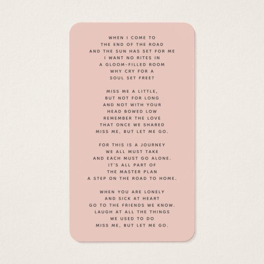 愛する記憶の中で写真追悼詩 (裏面)