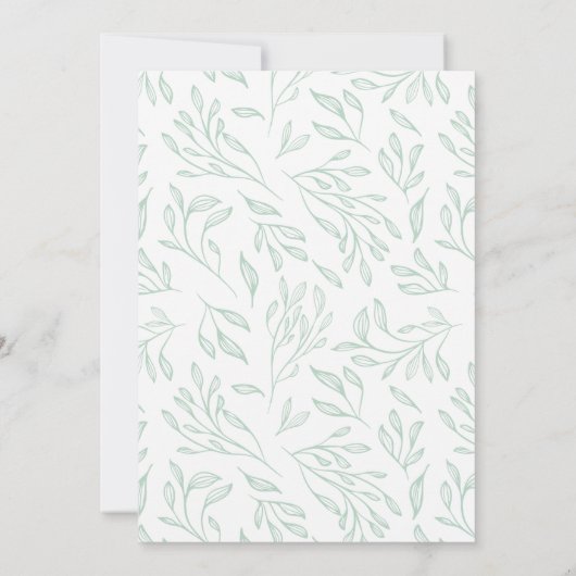 愛する記憶の中で十字架と緑の写真 案内状 (裏面)