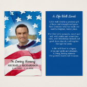 愛する記憶の中で愛国的なメモリアル祈りの言葉カード (正面&裏面)