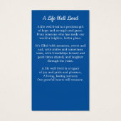 愛する記憶の中で愛国的なメモリアル祈りの言葉カード (裏面)