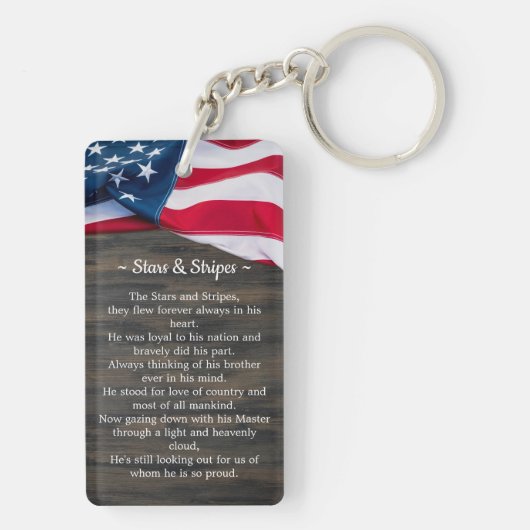 愛する記憶の中で愛国的な旗の記念写真 キーホルダー (裏面)
