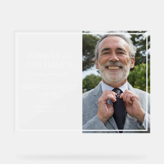 愛する記憶の中で曇った外観のミニマルな写真 アクリルサイン (正面)