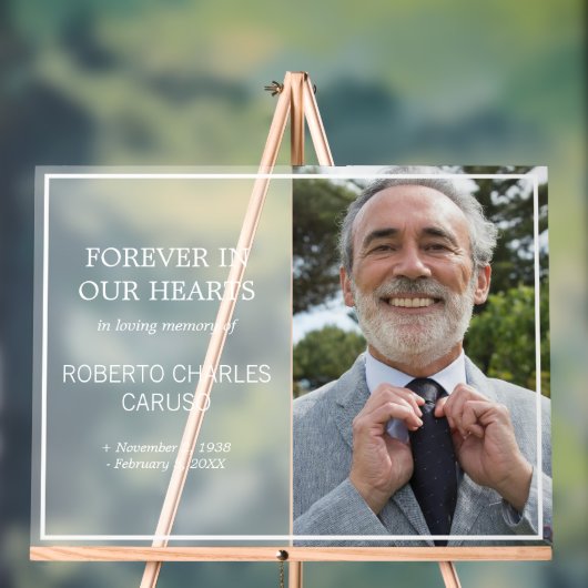 愛する記憶の中で曇った外観のミニマルな写真 アクリルサイン (ニュートラル)