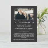 愛する記憶の中で木炭ミニマリストの写真ダブル 案内状 (スタンド正面)