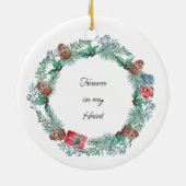 愛する記憶の中で松コーンリースセラミックまたは セラミックオーナメント (裏面)