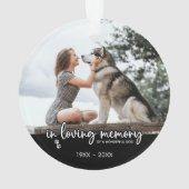 愛する記憶の中で犬の写真ペットエレガントメモリアル オーナメント (裏面)