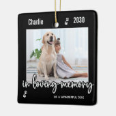 愛する記憶の中で犬の写真ペット損失ペット記念碑 セラミックオーナメント (左)