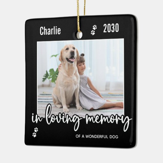 愛する記憶の中で犬の写真ペット損失ペット記念碑 セラミックオーナメント (左)