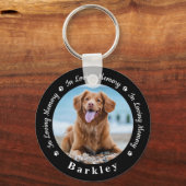 愛する記憶の中で犬の損失の写真ペット記念碑 キーホルダー (正面)