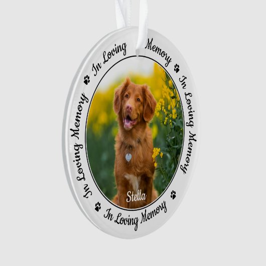 愛する記憶の中で犬モダンの写真ペット記念碑 オーナメント (正面)