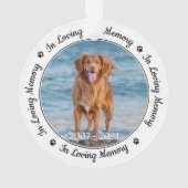愛する記憶の中で犬モダンの写真ペット記念碑 オーナメント (裏面)