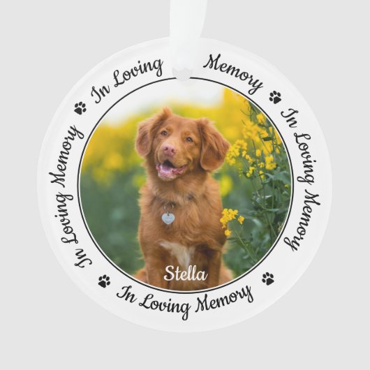 愛する記憶の中で犬モダンの写真ペット記念碑 オーナメント (正面)