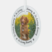 愛する記憶の中で犬モダンの写真ペット記念碑 ガラスオーナメント (正面左)