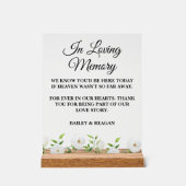 愛する記憶の中で白いフローラ結婚の記念碑 アクリルサイン (正面)