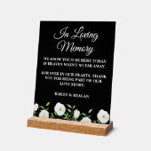 愛する記憶の中で白いフローラ結婚の記念碑 アクリルサイン (傾斜)