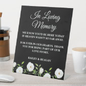 愛する記憶の中で白いフローラ結婚の記念碑 台座サイン (インサイチュ)