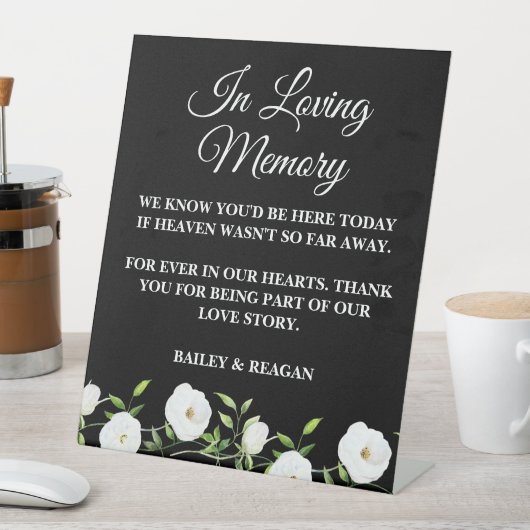 愛する記憶の中で白いフローラ結婚の記念碑 台座サイン (インサイチュ)