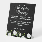 愛する記憶の中で白いフローラ結婚の記念碑 台座サイン (正面)