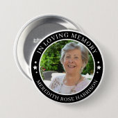 愛する記憶の中で白い星ブラックフォトメモリアル 缶バッジ (正面&裏面)