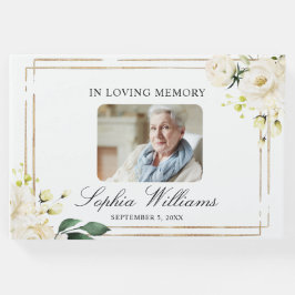 愛する記憶の中で白い花葬儀ゲストブック ゲストブック