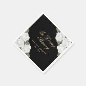 愛する記憶の中で白黒フローラ葬儀 スタンダードカクテルナプキン (角)