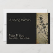 愛する記憶の中で竹の葬儀の発表 招待状 (正面)