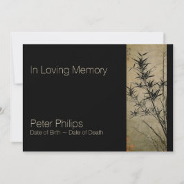 愛する記憶の中で竹の葬儀の発表 招待状