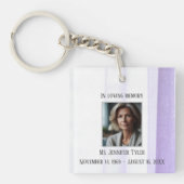 愛する記憶の中で紫の葬儀記念碑 キーホルダー (正面)