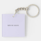 愛する記憶の中で紫の葬儀記念碑 キーホルダー (裏面)
